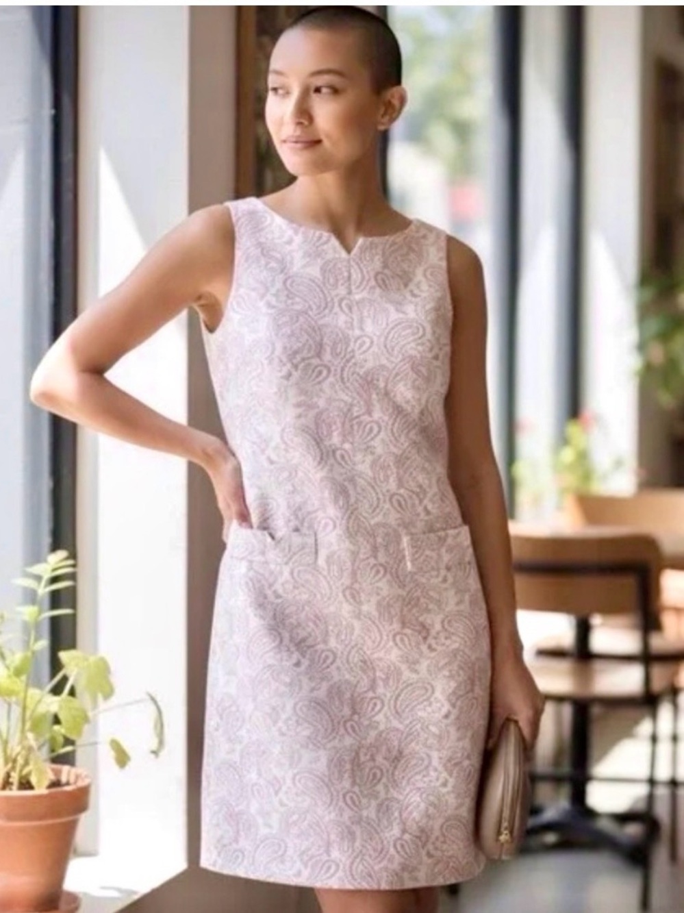 NWT Victoria Beckham- Target Pink Paisley Jacquard A-Line Sleeveless Dress 3XL